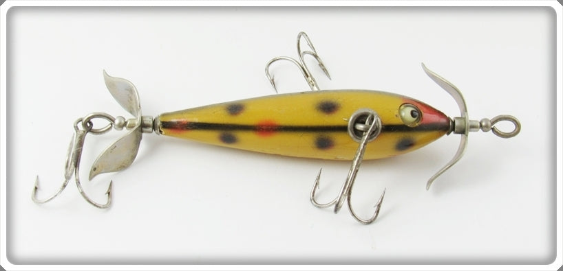 Vintage South Bend Yellow Hex Three Hook Underwater Minnow Lure 904 Y