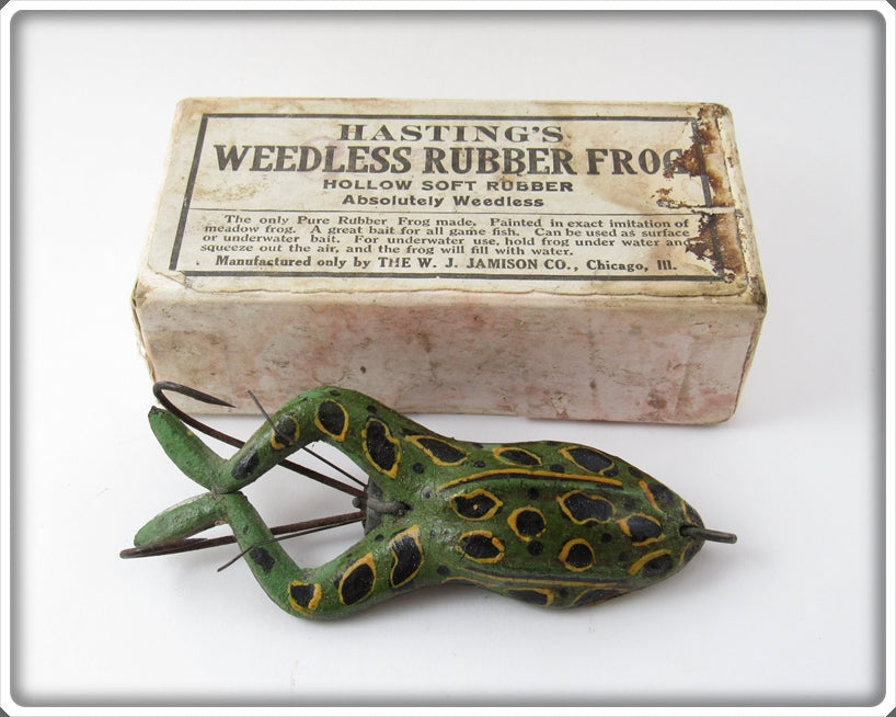 Vintage Jamison Hastings Weedless Rubber Frog Lure In Box For Sale