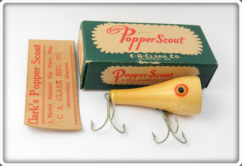 Vintage Clark's Pearl Popper Scout Lure In Box 715
