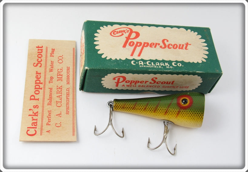 Vintage Clark's Perch Popper Scout Lure In Box 714