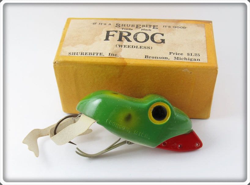 Vintage Shurebite Inc Weedless Frog Lure In Box For Sale