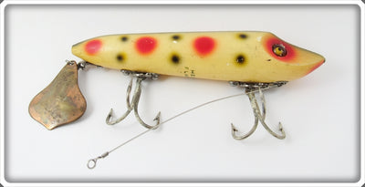 Vintage Heddon Strawberry Spotted Flaptail Lure 7050 S 