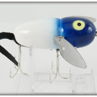 Heddon White With Blue Head Crawler Mouse
