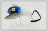 Heddon White With Blue Head Crawler Mouse
