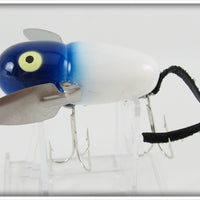 Heddon White With Blue Head Crawler Mouse