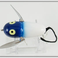 Heddon White With Blue Head Crawler Mouse