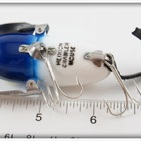 Heddon White With Blue Head Crawler Mouse