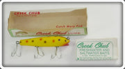 Vintage Creek Chub Pressed Eye Yellow Spotted Darter Lure 2014 In Box