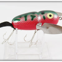 Heddon Red With Silver Scale & Green Coachdog Crawler Mouse Lure