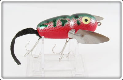 Heddon Red With Silver Scale & Green Coachdog Crawler Mouse Lure