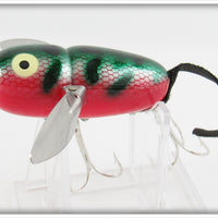 Heddon Red With Silver Scale & Green Coachdog Crawler Mouse