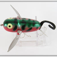 Heddon Red With Silver Scale & Green Coachdog Crawler Mouse