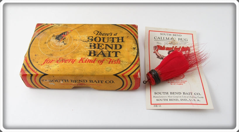 Vintage South Bend Red Ibis Callmac Bug Lure In Box No. 26