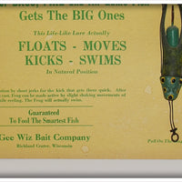 Gee Wiz Bait Co Action Frog On Dealer Display Card