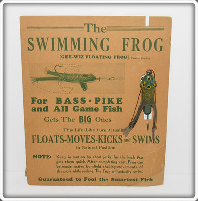 Gee Wiz Bait Co Action Frog Lure On Dealer Display Card 