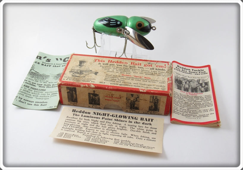 Vintage Heddon Glow Worm Crazy Crawler Lure In Box 2100 GW 