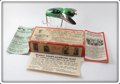 Vintage Heddon Glow Worm Crazy Crawler Lure In Box 2100 GW 