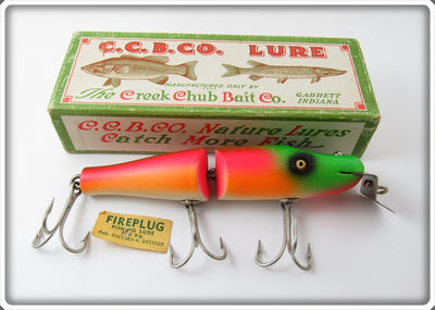Vintage Creek Chub Rainbow Fire Jointed Pikie Lure In Box 2631