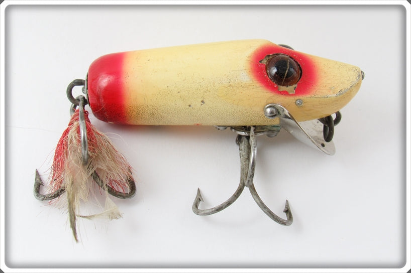 Vintage Heddon Red & White Giant River Runt Lure 7542