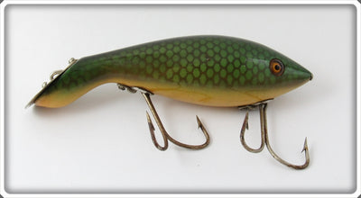 Vintage Heddon Green Scale Tadpolly Lure 5009D