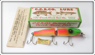 Creek Chub Rainbow Fire Jointed Pikie Lure In Box 2631 