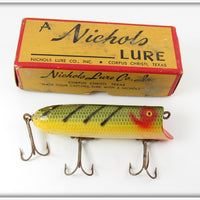 Vintage Nichols Striped Jumbo Killer Lure In Box 