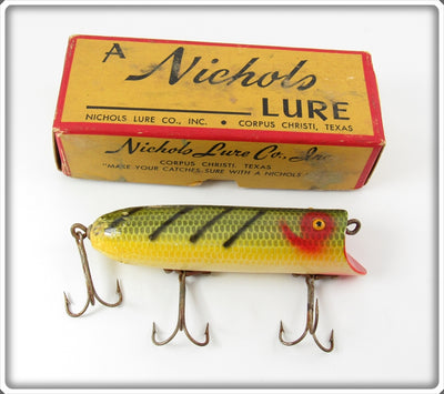Vintage Nichols Striped Jumbo Killer Lure In Box 
