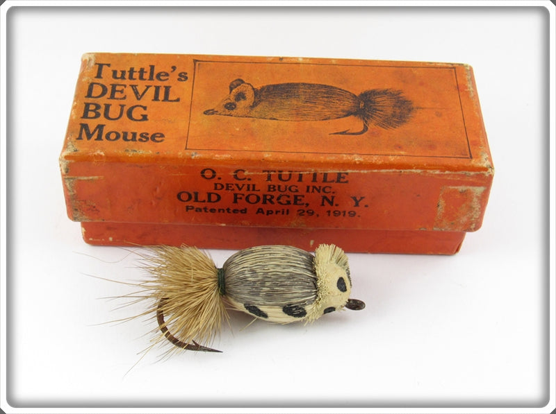 c o tuttle metal fishing lure Vintage O. C. Tuttle's Devil Bug Mouse Lure In Box For Sale