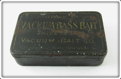 Vintage Howe's Vacuum Bass Bait Lure Empty Tin