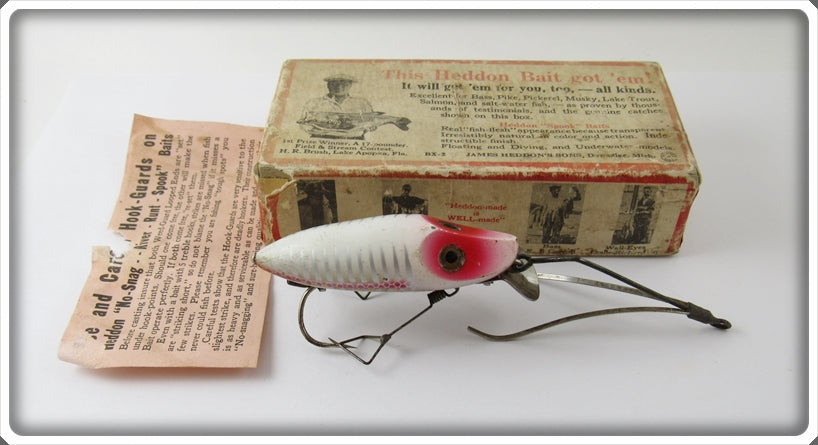 Heddon White & Red Shore No Snag River Runt In Box N9119XS