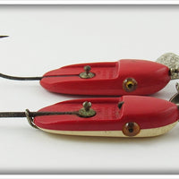 Al Foss Solid Red & Red/White Oriental Wiggler Lure Pair 