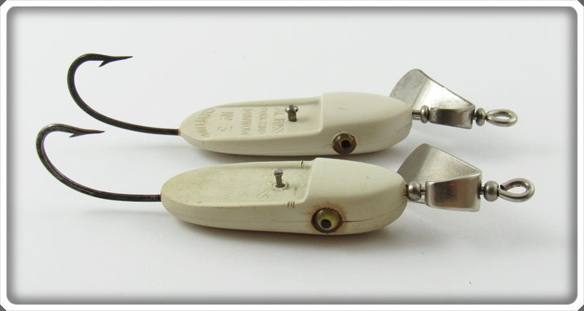 Vintage Al Foss White Oriental Wiggler Lure Pair