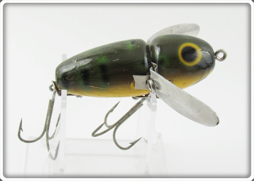 Vintage Heddon Bullfrog Black Pupil Crazy Crawler Lure 2100 BF