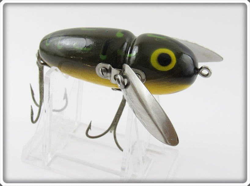 Vintage Heddon Bullfrog Black Pupil Crazy Crawler Lure 2100 BF