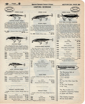 Original 1940 Two Sided Ad: Creek Chub & Millsite