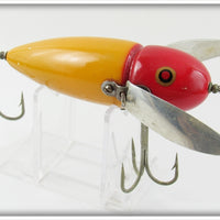 Vintage Heddon Red Head Yellow Musky Crazy Crawler Lure 2150 YRH