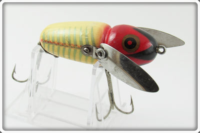 Vintage Heddon Red & White Shore Crazy Crawler Lure 2100 XRW