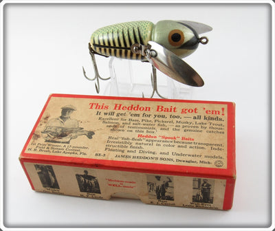 Heddon Silver Shore Black Pupil Crazy Crawler In Box 2100 XRS