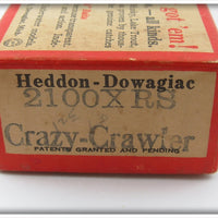Heddon Silver Shore Black Pupil Crazy Crawler In Box