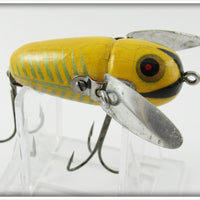 Vintage Heddon Yellow Shore Crazy Crawler Lure 2120 XRY