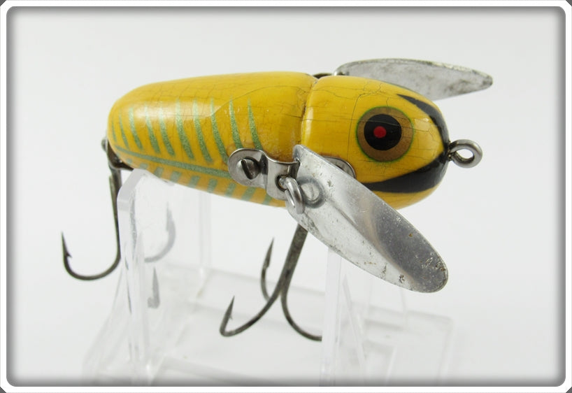 Vintage Heddon Yellow Shore Crazy Crawler Lure 2120 XRY