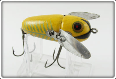 Vintage Heddon Yellow Shore Crazy Crawler Lure 2120 XRY