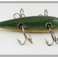 Vintage Heddon Green Scale 150 Five Hook Minnow Lure 159D 