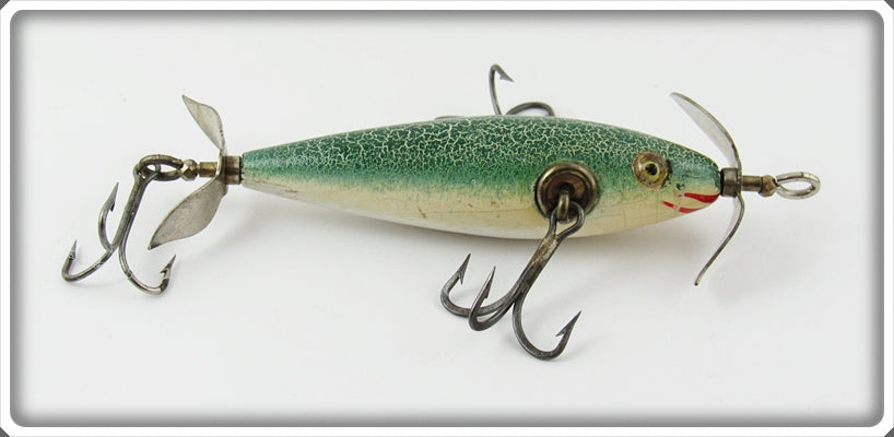 Pflueger Green Crackleback Three Hook Neverfail Minnow 3185