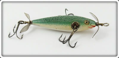 Pflueger Green Crackleback Three Hook Neverfail Minnow 3185