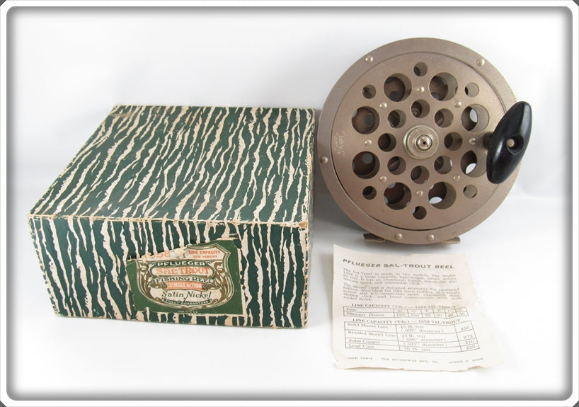 Vintage Pflueger Sal-Trout 1558 Salmon Trout Reel In Box For Sale