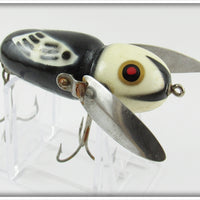 Vintage Heddon Black White Head Crazy Crawler Lure 2100 BWH