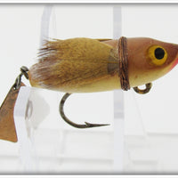 Vintage Heddon Brown & White Fly Rod Flaptail Lure 710
