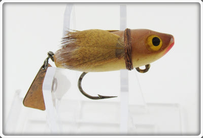 Vintage Heddon Brown & White Fly Rod Flaptail Lure 710