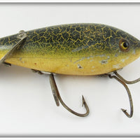 Vintage Heddon Green Crackleback Crab Wiggler Lure 1800 GCB